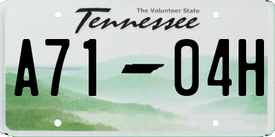 TN license plate A7104H