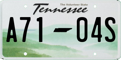 TN license plate A7104S