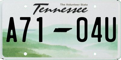 TN license plate A7104U