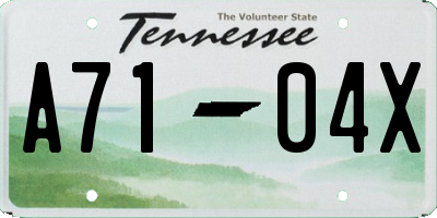 TN license plate A7104X