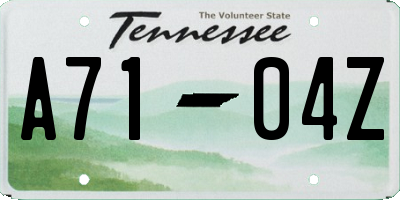TN license plate A7104Z
