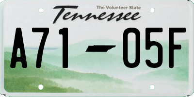 TN license plate A7105F