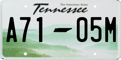 TN license plate A7105M