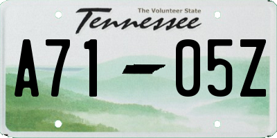 TN license plate A7105Z