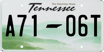 TN license plate A7106T