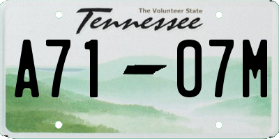 TN license plate A7107M