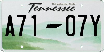 TN license plate A7107Y