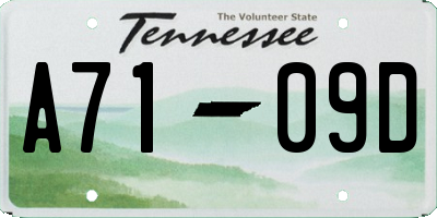 TN license plate A7109D