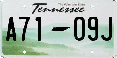 TN license plate A7109J