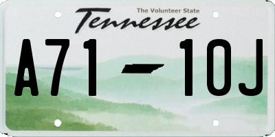 TN license plate A7110J