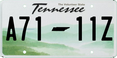 TN license plate A7111Z