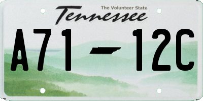 TN license plate A7112C