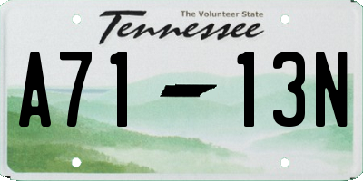 TN license plate A7113N