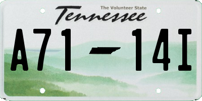 TN license plate A7114I