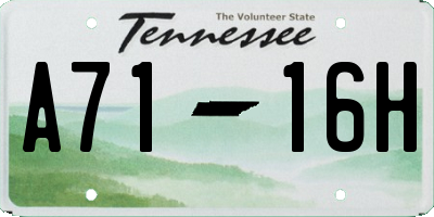 TN license plate A7116H