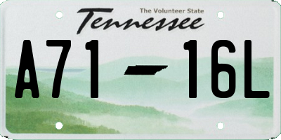 TN license plate A7116L