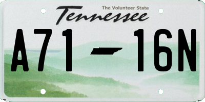 TN license plate A7116N