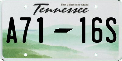 TN license plate A7116S