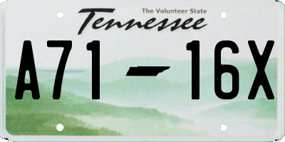 TN license plate A7116X