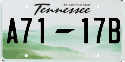 TN license plate A7117B