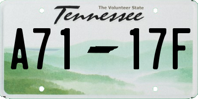 TN license plate A7117F