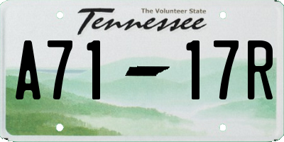 TN license plate A7117R