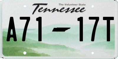 TN license plate A7117T