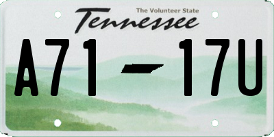 TN license plate A7117U