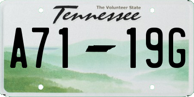 TN license plate A7119G