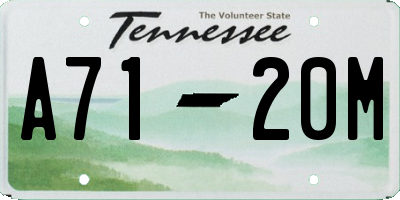 TN license plate A7120M