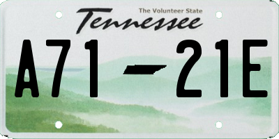TN license plate A7121E