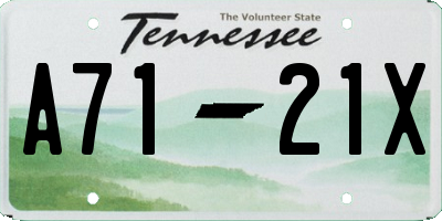 TN license plate A7121X