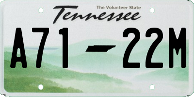 TN license plate A7122M