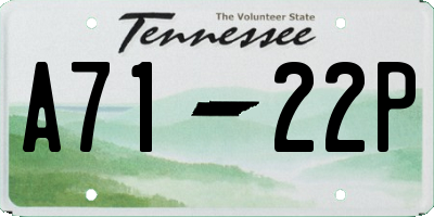 TN license plate A7122P