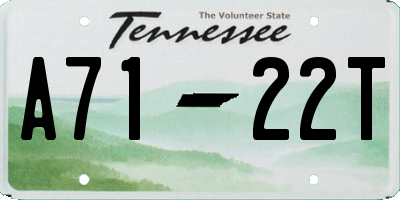 TN license plate A7122T