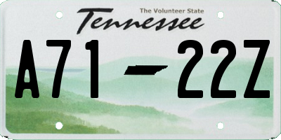 TN license plate A7122Z