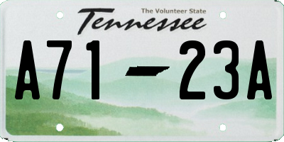 TN license plate A7123A