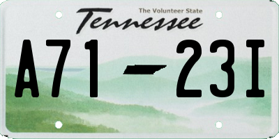 TN license plate A7123I