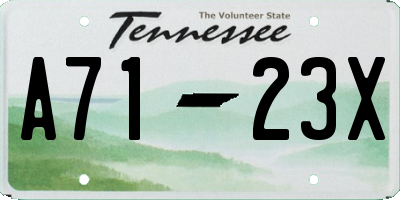 TN license plate A7123X