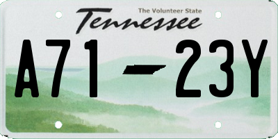 TN license plate A7123Y