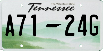 TN license plate A7124G
