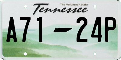 TN license plate A7124P