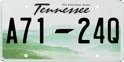 TN license plate A7124Q