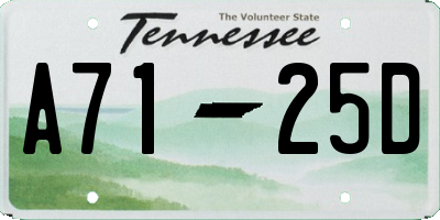 TN license plate A7125D