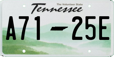 TN license plate A7125E