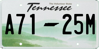 TN license plate A7125M