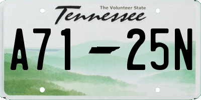 TN license plate A7125N