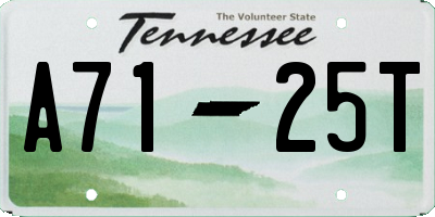 TN license plate A7125T