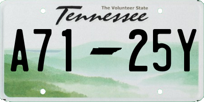 TN license plate A7125Y
