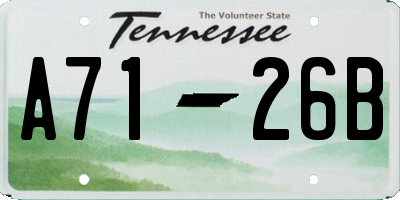 TN license plate A7126B